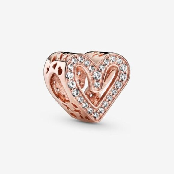 Pandora Sparkling Freehand Heart Charm - Picture 1 of 6